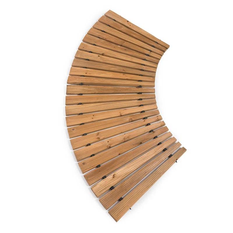 Plow & Hearth 4'L Roll-Out Curved Hardwood Pathway