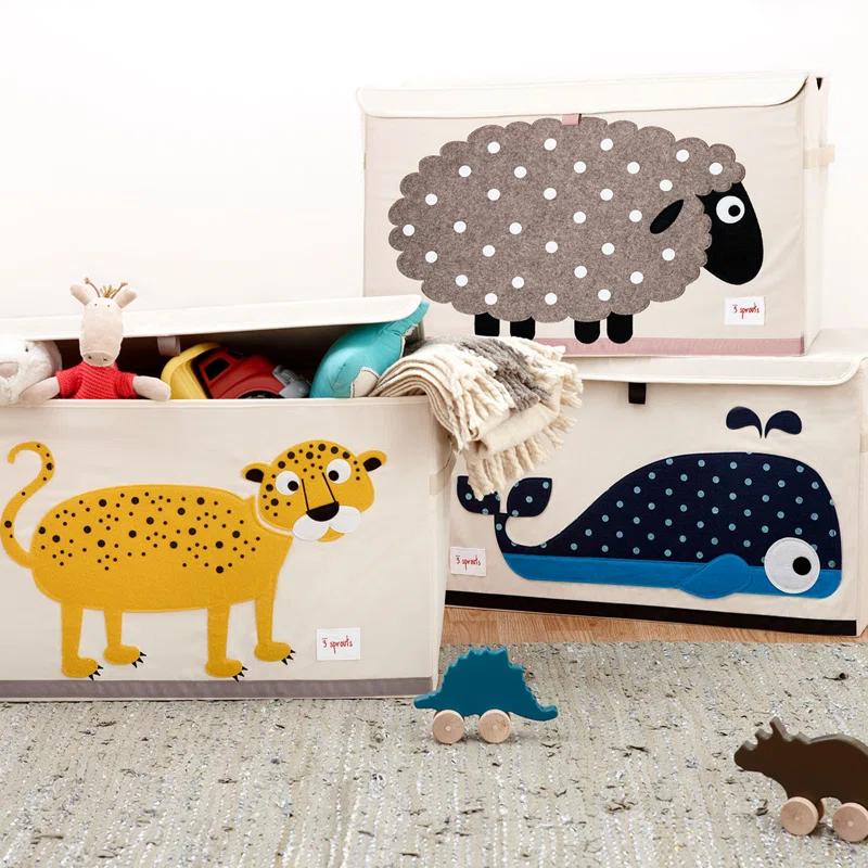 3 Sprouts 3 Sprouts - Toy Chest Storage Box for Kids Playroom, Whale