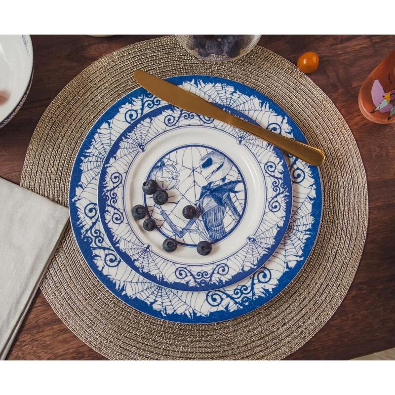Ukonic Disney The Nightmare Before Christmas Jack And Sally 8-Piece Dinnerware Set, Service for 2