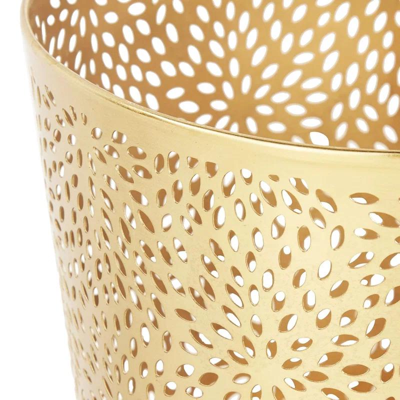 Modern Perforated Design Round Metal Waste Basket