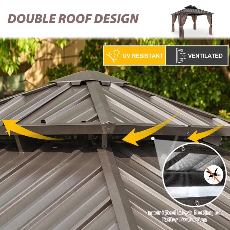 EAGLE PEAK Outdoor Aluminum Frame Hardtop Patio Gazebo
