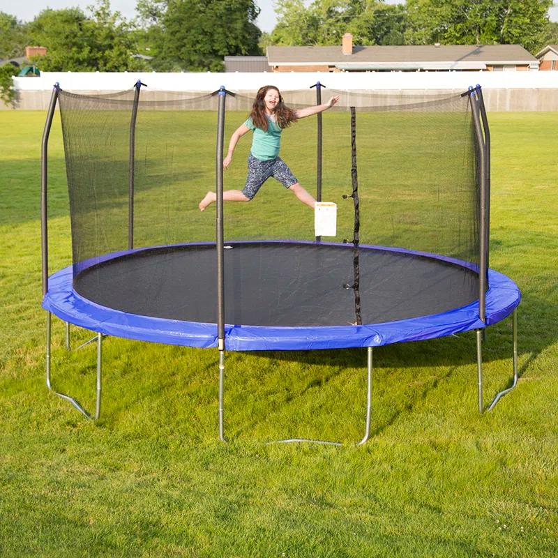 Skywalker Trampolines Skywalker Trampolines 15Ft Round Trampoline With Enclosure  Blue