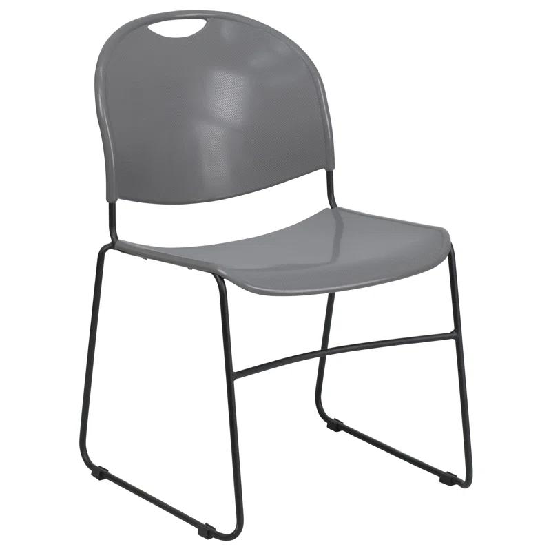 Flash Furniture Gaea 880 lb. Capacity Ultra-Compact Stack Chair with Metal Frame (Set of 5)