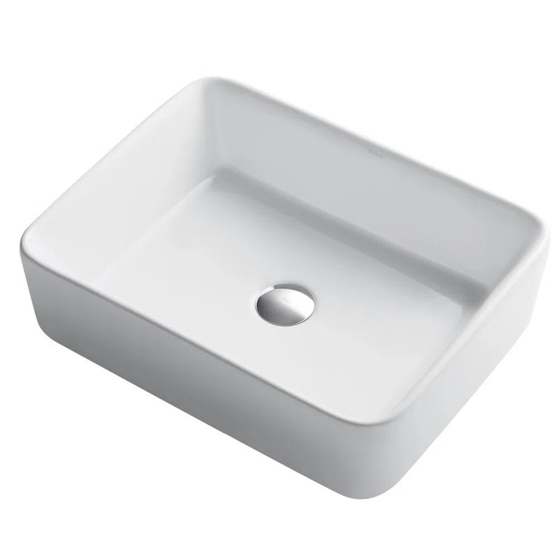 Kraus KCV-121 Thin ceramics Rectangular Vessel Bathroom Sink