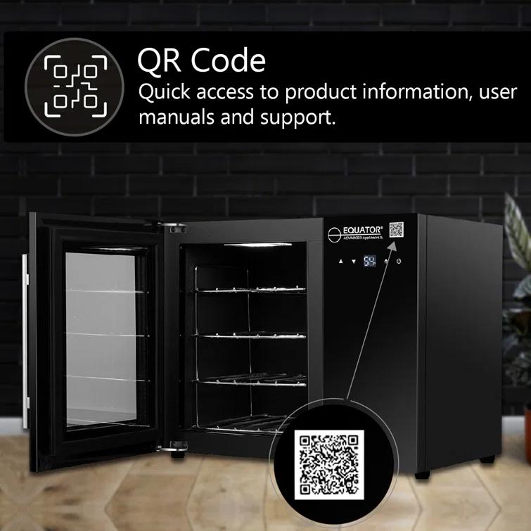 Equator Advanced Appliances 12 Bottles Countertop Wine Refrigerator Black Touch Control 110V