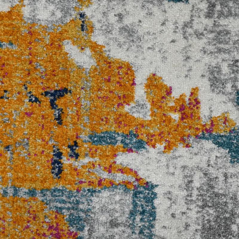 Chelsea Abstract Transitional Durable Performance Orange/Blue Area Rug