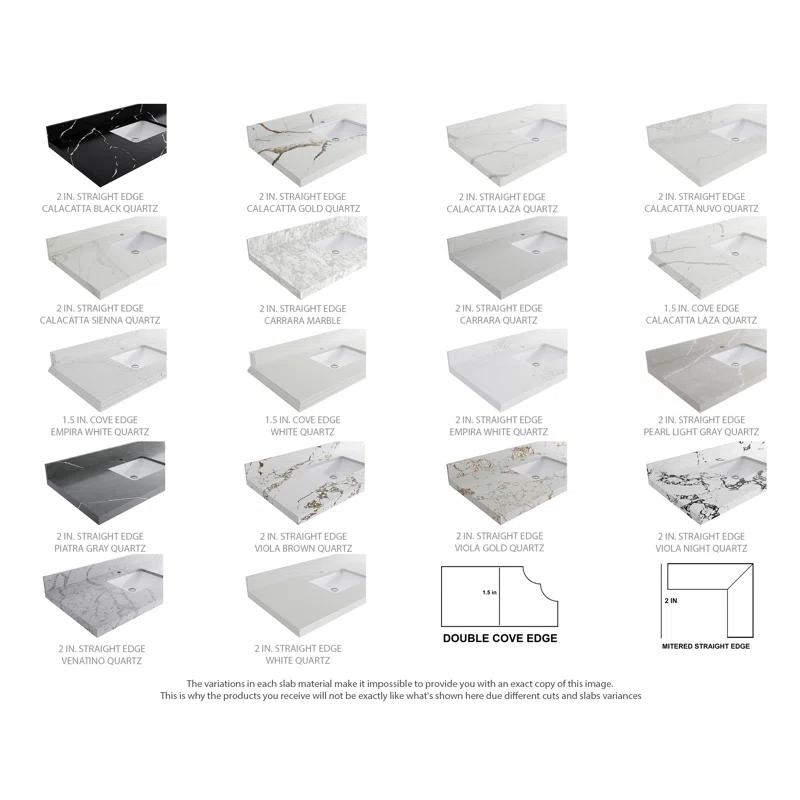 Willow Collections 36'' Single Bathroom Vanity with Quartz Top