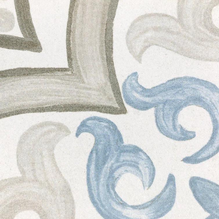 Bond Tile Valencia Daiza 8" x 8" Porcelain Field Tile in Matte Gray/Blue