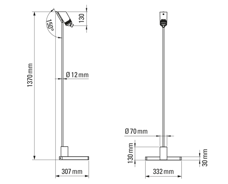 DCW Editions Vision 53.94'' Black LED Task Floor Lamp