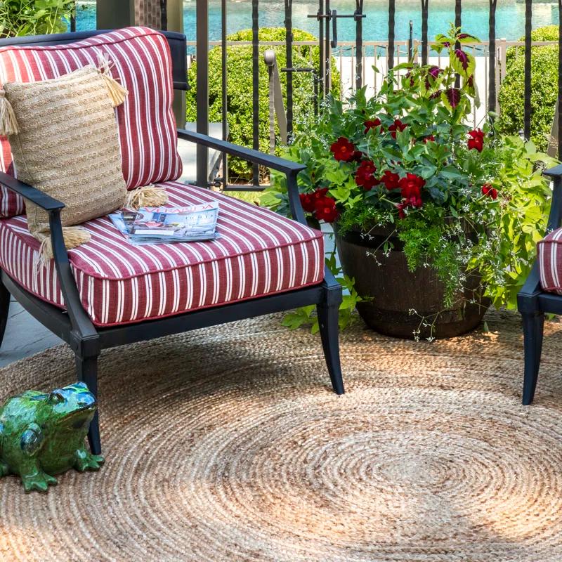 Highland Dunes Bendooragh Hand-Braided Jute Natural Area Rug