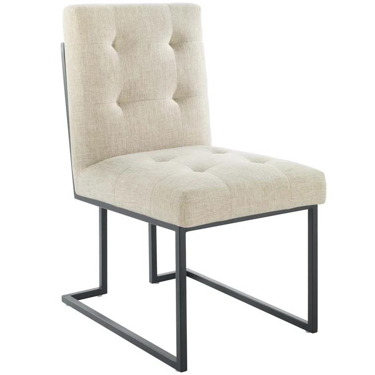 Modway Privy Black Stainless Steel Upholstered Fabric Dining Chair by Modway