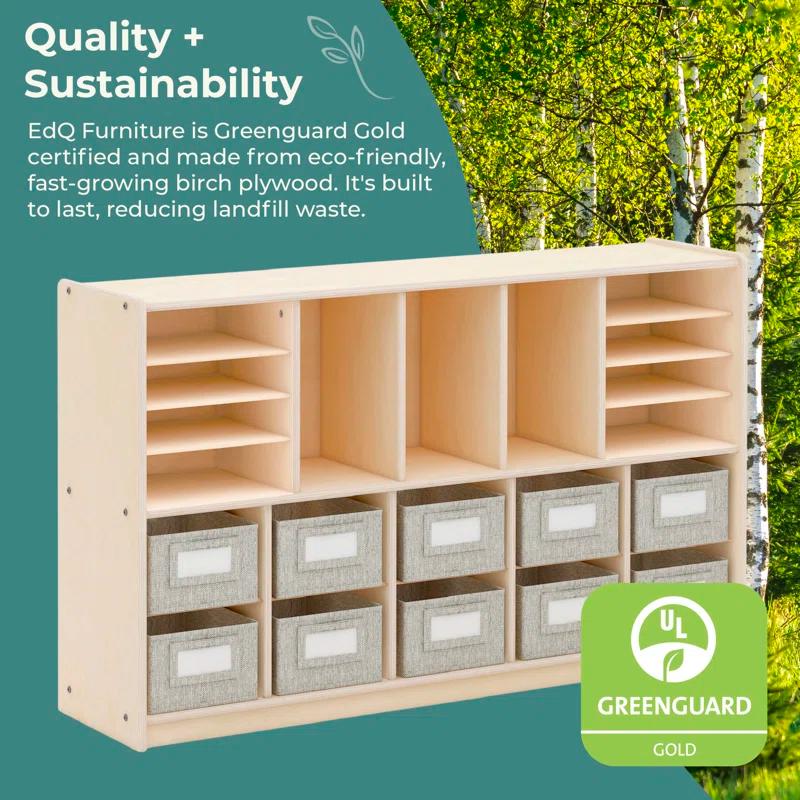 Guidecraft EdQ Essentials Shelves & 10 Bin Storage Unit