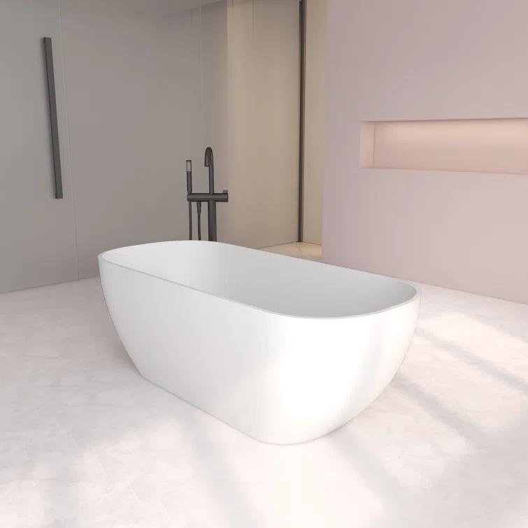 Staykiwi 67'' x 29'' Freestanding Soaking Plastic / Acrylic Bathtub JJCS04BT-67