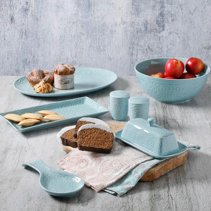 Gibson Elite Alemany 16-Piece Dinnerware Set - Aqua