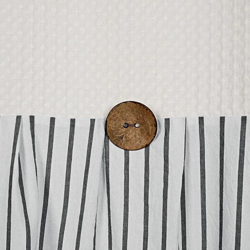 Gracie Oaks Daeb Cotton Blend Shower Curtain