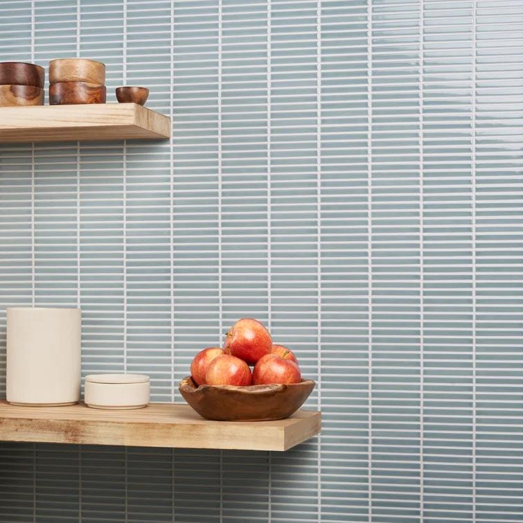 Monogram Stacked 11.19 In. X 11.9 In. Glossy Porcelain Mosaic Floor And Wall Tile (0.92 Sq. Ft. / Each)