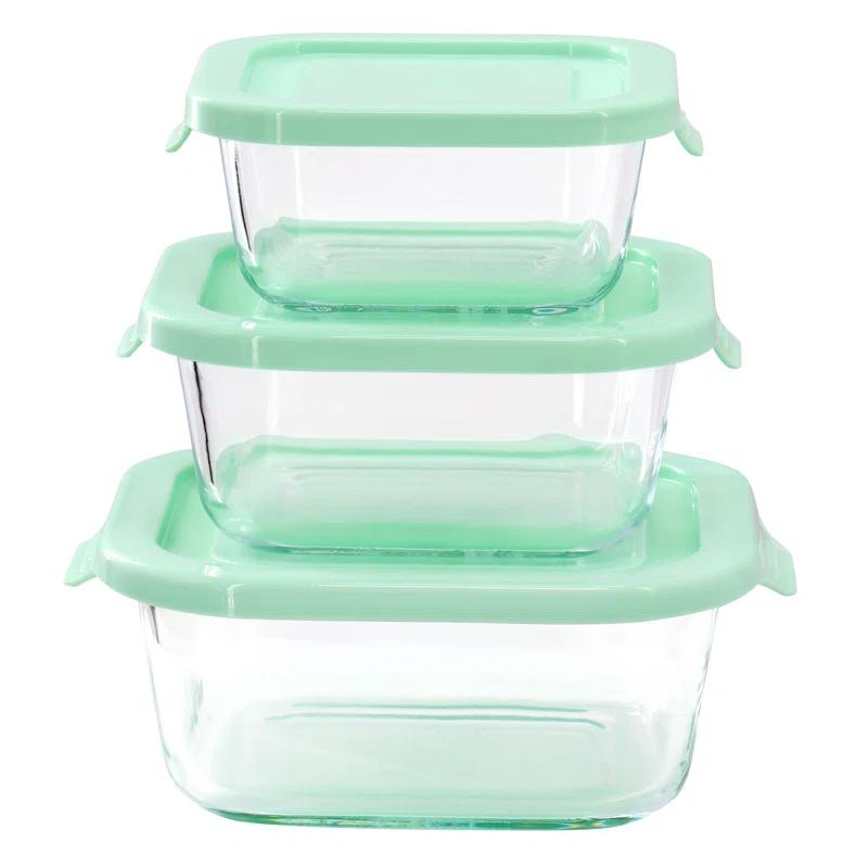 Martha Stewart Martha Stewart 12 Piece Glass Storage Container Set with Plastic Lids in Mint