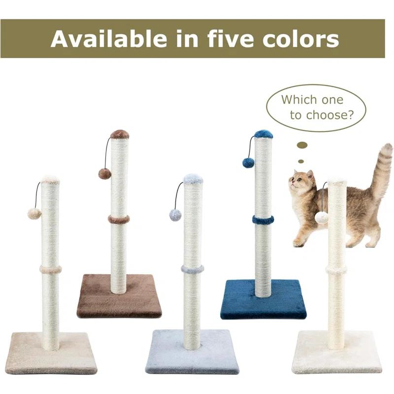 Tucker Murphy Pet™ 29" Tall Cat Scratching Post, Scratch Posts With Sisal Rope And Hanging Interactive Toy Ball For Indoor Cats And Kittens