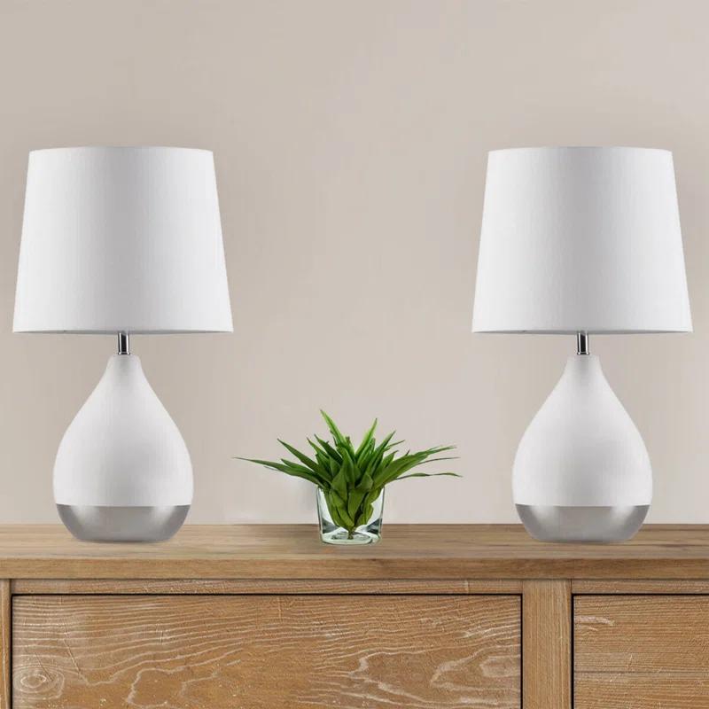 Everly Quinn 2-Tone Ceramic Table Lamp Set of 2 (Set of 2)