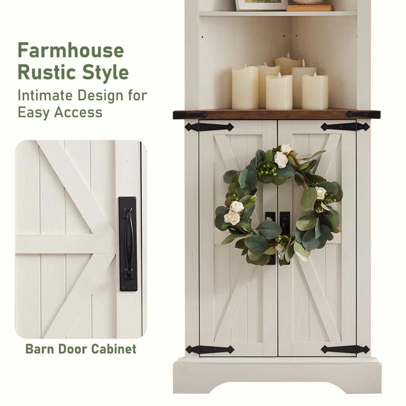 Farmhouse 5 Chest of Drawers, Tall Drawers Dresser with Sliding Barn Door
