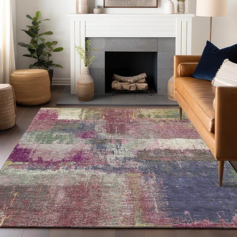 Machine Washable Indoor/Outdoor Chantille ACN1354 Blush Rug