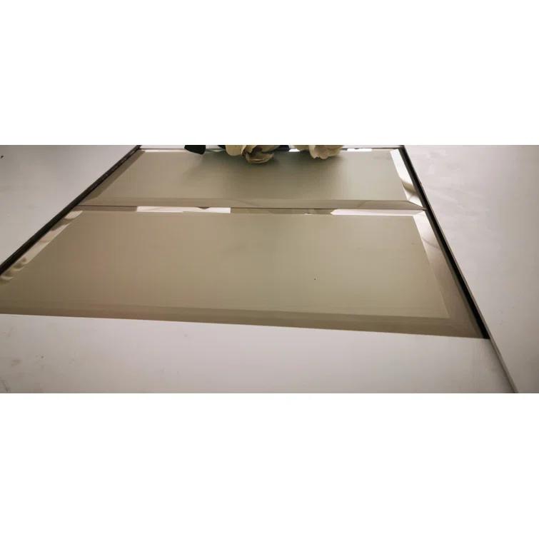 Abolos Frosted Elegance 8 in. x 16 in. Diamond Grade Glass Beveled Large Format Subway Decorative Kitchen & Bathroom Wall Tile