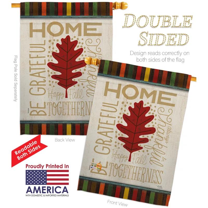Breeze Decor Double Sided 40'' H x 28'' W Polyester Thanksgiving Flag Set