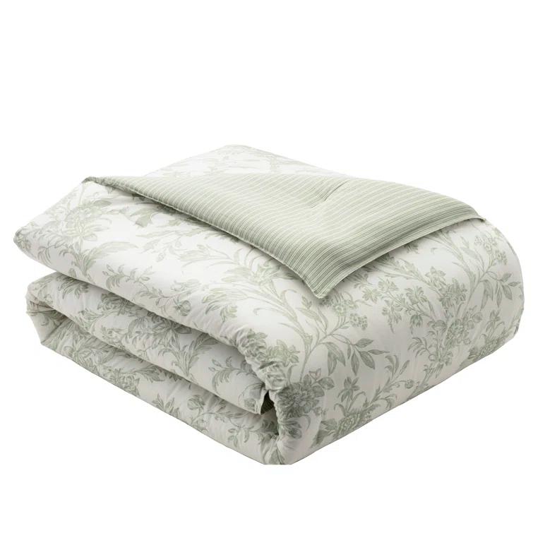 Laura Ashley Laura Ashley Natalie Green Cotton Bonus Duvet Cover Set