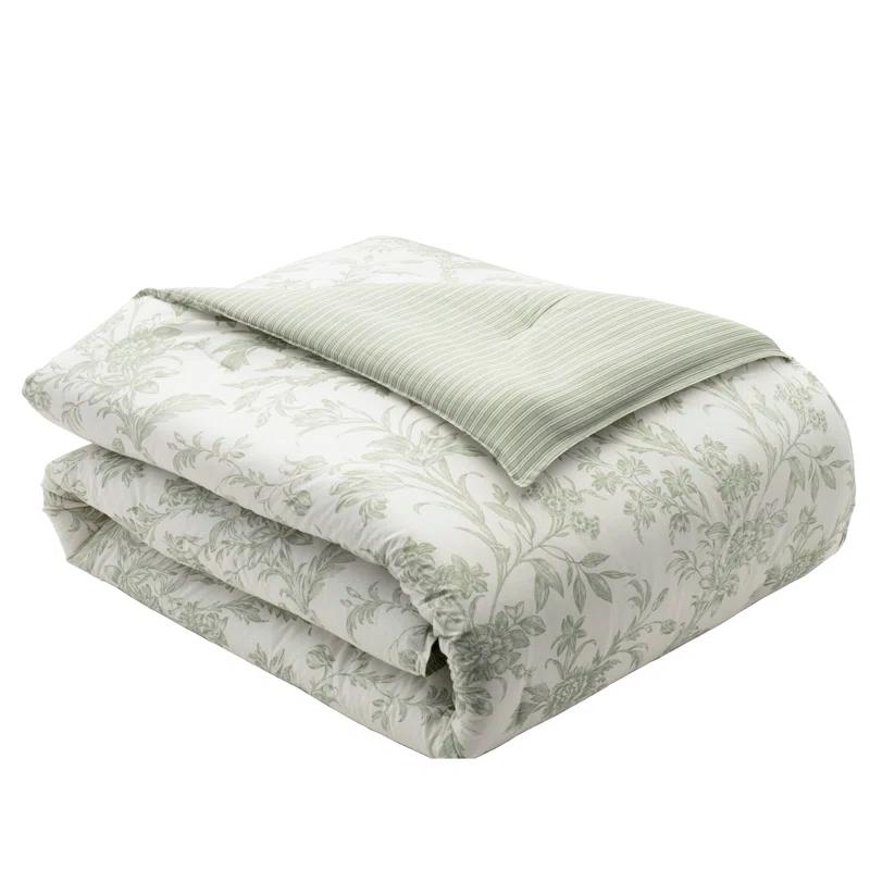 Laura Ashley Laura Ashley Natalie Green Cotton Bonus Duvet Cover Set
