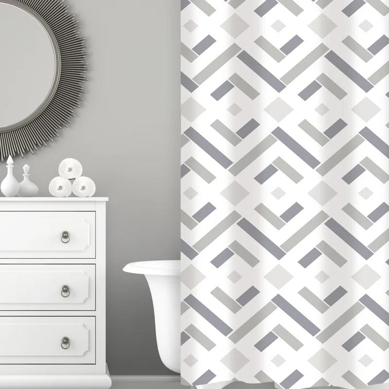 Bath Bliss Geometric Shower Curtain