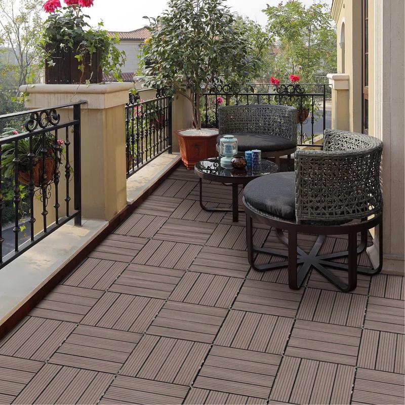 Taroo Clocks Plastic Composite Deck Tiles Set of 20, Sustainable Composite Decking Resist Rust, Water, Weather, Easy to DIY & Maintain, Ideal for Patios, Balconies, Rooftops