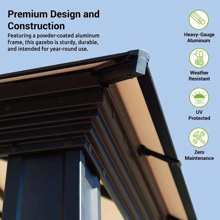 Paragon-Outdoor Santa Monica Aluminum Patio Gazebo