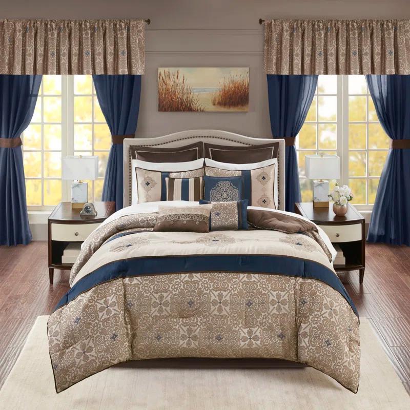 Madison Park Essentials Jacquard Traditional 24 Piece Room in a Bag