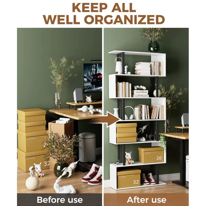 Hokku Designs 6 Tier Geometric Bookcase