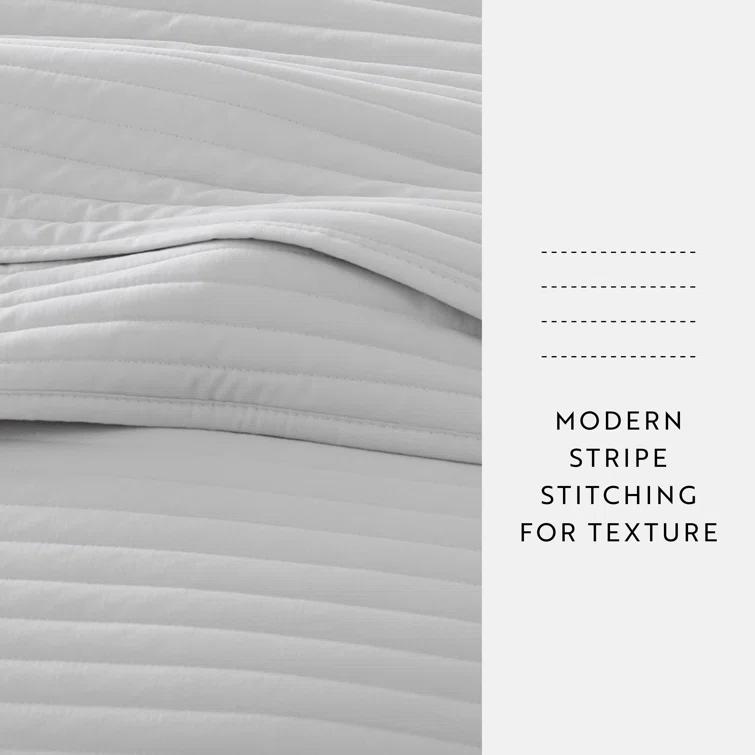 Becky Cameron Becky Cameron Lightweight All Season Stripe Stitch Quilt Set with Shams