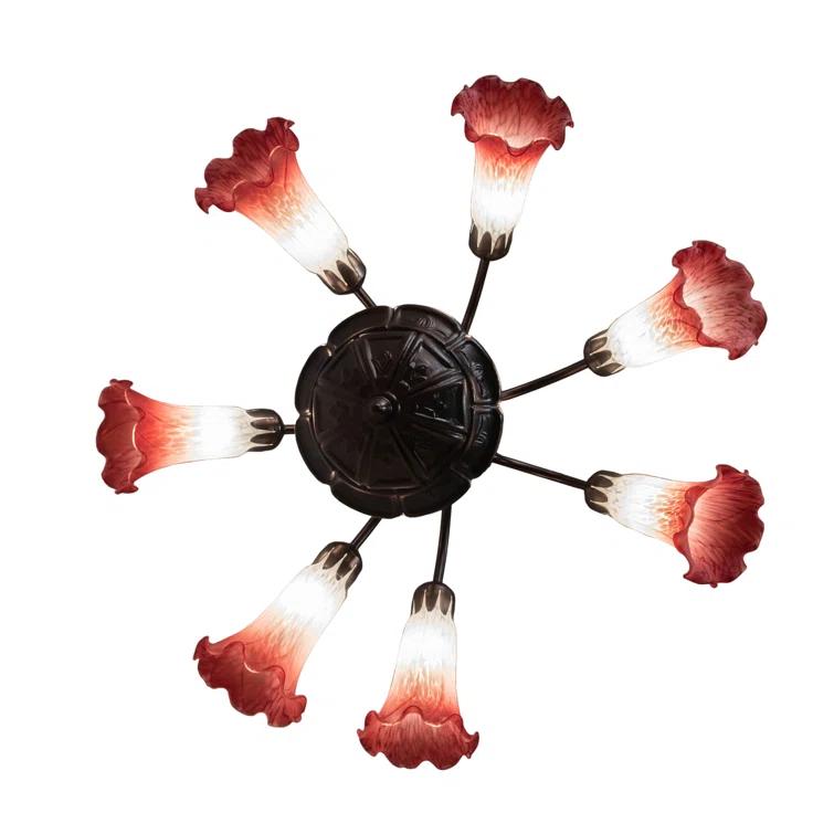 Meyda Tiffany 236538 Tiffany Pond Lily 7 Light 26" Wide Chandelier - MultiColor