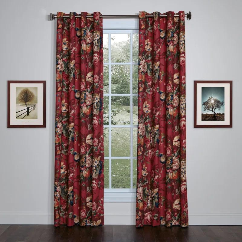 thomasville at home Queensland Crimson Cotton Room Darkening Curtain Panel Pair