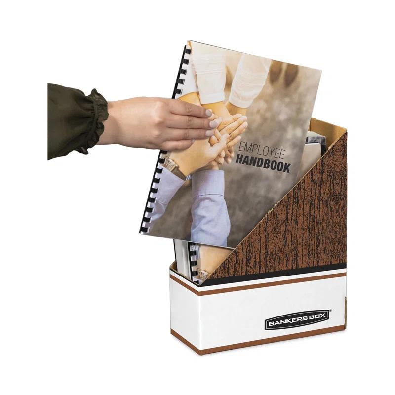 Bankers Box® Open Back Corrugated Cardboard Magazine File, 4 x 9 x 11-1/2, Wood Grain, 12/Ctn & Reviews | Wayfair