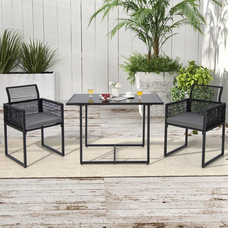 Wrought Studio™ Delyza 2 - Person Patio Conversation Sets with Cushions