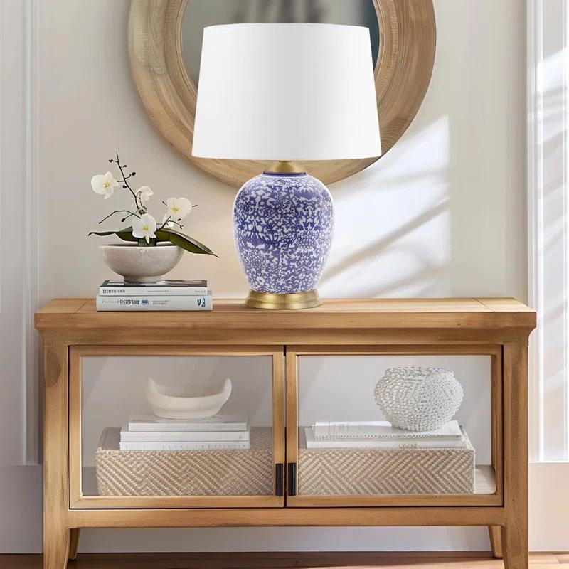 Hampton Hill Mystique Blue Ceramic Ginger Jar Table Lamp