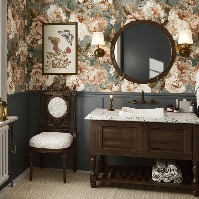 Merola Tile Parete Fiori 24" x 47" Porcelain Natural / Floral Wall & Floor Tile