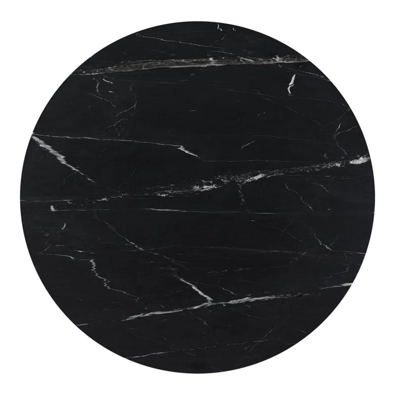 Tiago Round Dining Table - Black Marble