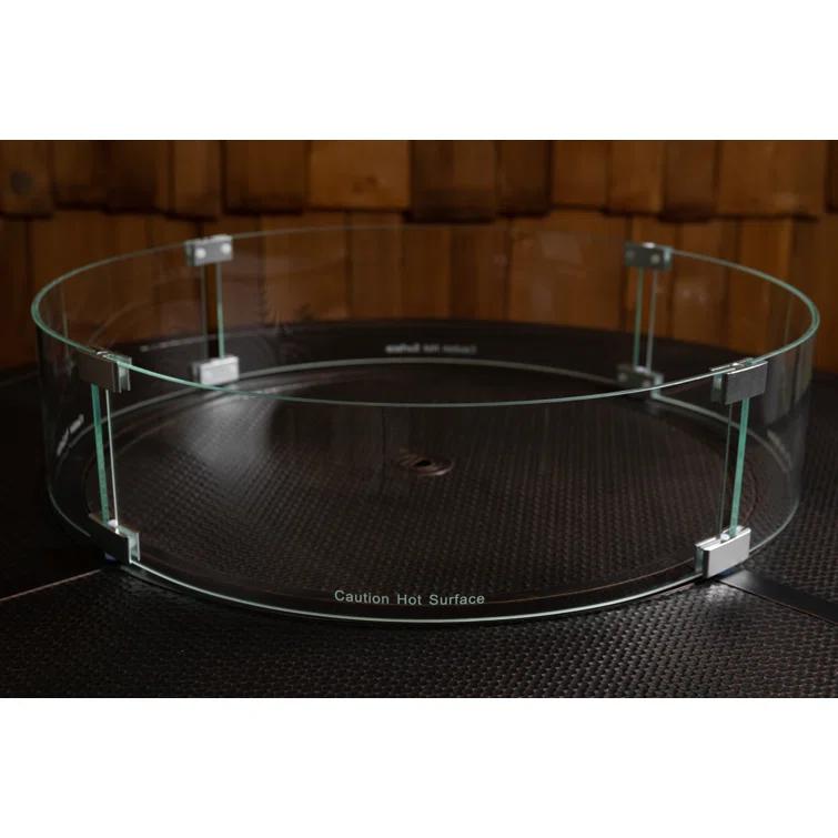 Fire Sense Fire Sense Wind Guard Clear Glass Tempered Glass for Propane, Gas, Fire Pits and Patio Heaters-Round-26 Inches