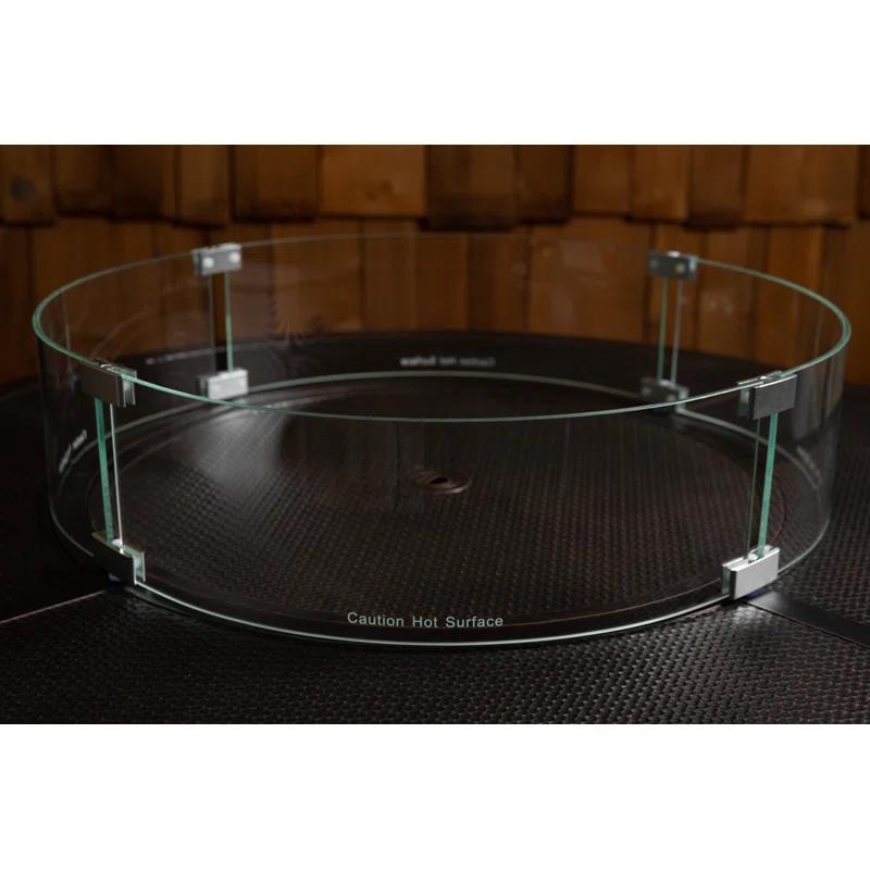 Fire Sense Fire Sense Wind Guard Clear Glass Tempered Glass for Propane, Gas, Fire Pits and Patio Heaters-Round-26 Inches