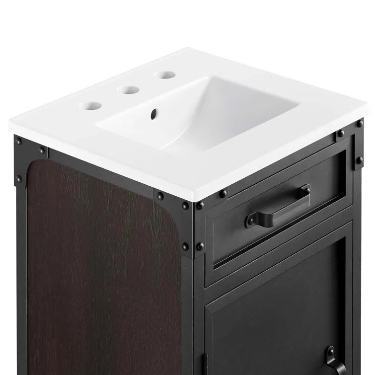 Modway Modway Steamforge 17'' Free Standing Single Bathroom Vanity with Ceramic Top