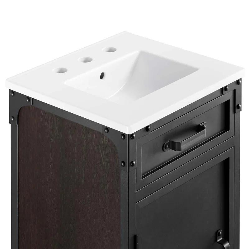 Modway Modway Steamforge 17'' Free Standing Single Bathroom Vanity with Ceramic Top