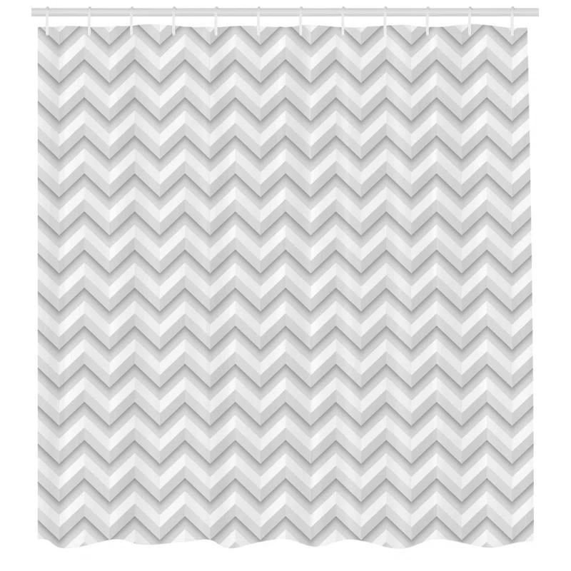 Ambesonne Chevron Shower Curtain with Hooks Included
