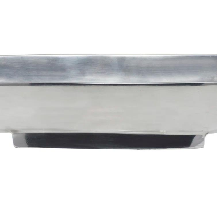 Ivy Bronx Hurtt Aluminum Metal Sleek Minimalistic Boat Decor Silver Tray