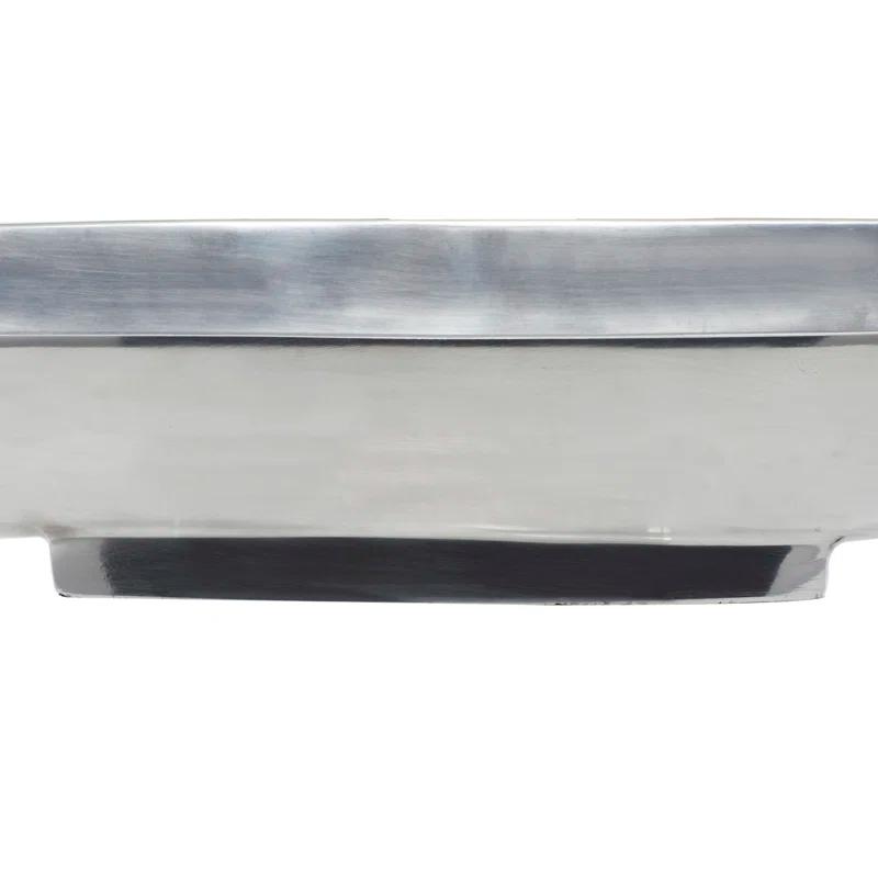 Hurtt Aluminum Metal Sleek Minimalistic Boat Decor Silver Tray