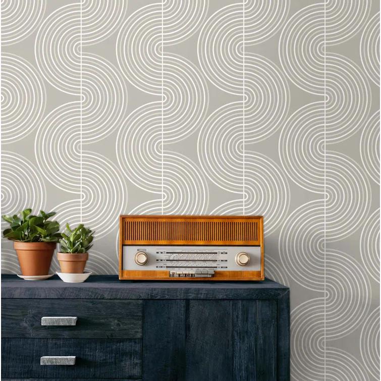 NextWall Alloy Grey Zen Geo Peel and Stick Wallpaper